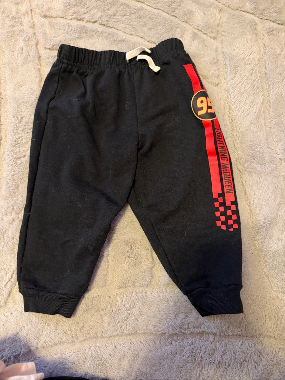 18 month Black Jogger Pants with lightening McQueen